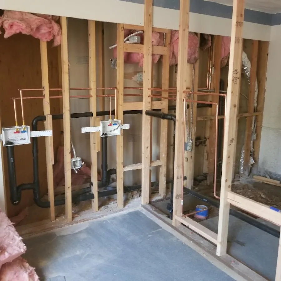 Copper pipe rough-in and plumbing installation in New Holland